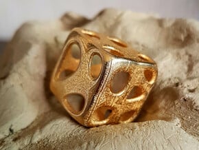 Organic Dice in Polished Gold Steel