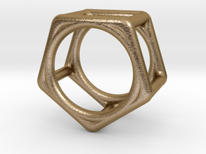 Simply Shapes Rings Pentagon in Polished Gold Steel: 3.25 / 44.625