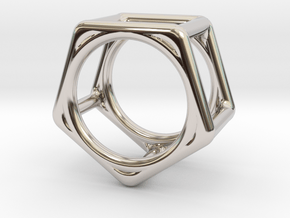 Simply Shapes Rings Pentagon in Rhodium Plated Brass: 3.25 / 44.625