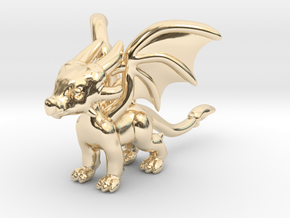Cynder the Dragon Pendant/charm in 14k Gold Plated Brass