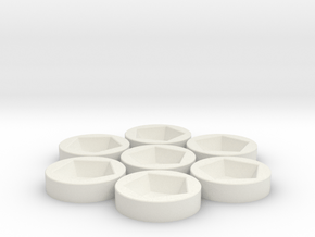 7x D12 Socket in White Natural Versatile Plastic