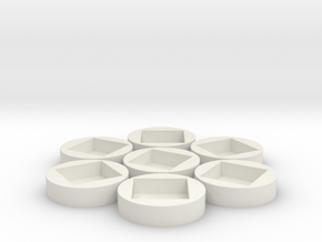 7x D6 Socket in White Natural Versatile Plastic