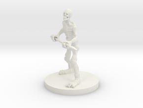 Skeleton with a Spear in White Natural Versatile Plastic