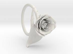 Rose Ring in White Natural Versatile Plastic