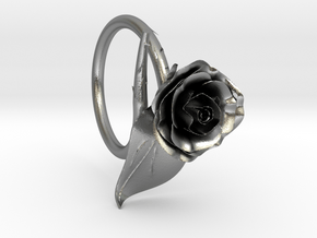 Rose Ring in Natural Silver