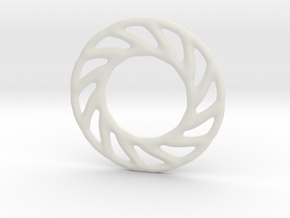 Soft spiral mandala shape for earrings or pendant in White Natural Versatile Plastic