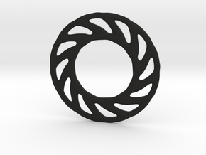 Soft spiral mandala shape for earrings or pendant in Black Premium Versatile Plastic