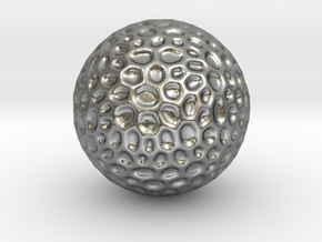 DRAW geo - sphere alien egg golf ball in Natural Silver: Small