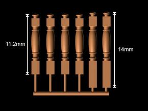 1:78 HMS Victory Ballusters for main companionway  in Tan Fine Detail Plastic
