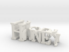 3dWordFlip: Honey/Body in White Natural Versatile Plastic