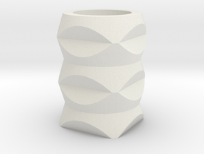 Geometric Vase in White Natural Versatile Plastic