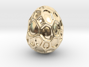DRAW geo - alien egg in 14k Gold Plated Brass: Small