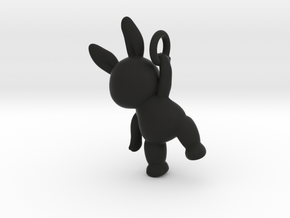 Rabbit Pendant ( 32mm ) in Black Premium Versatile Plastic