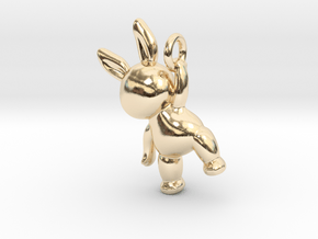 Rabbit Pendant ( 32mm ) in 14k Gold Plated Brass
