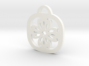 "For Luck" Pendant in White Processed Versatile Plastic