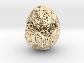 DRAW geo - alien egg 2 in 14k Gold Plated Brass: Small