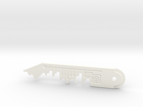 DJ's Skeleton Key (Keyring version) in White Processed Versatile Plastic