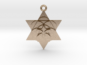 Star Seed Pendant Steel 1" in Polished Gold Steel