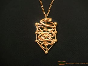 Kabbalah Serpent Pendant 4.5cm in 14k Rose Gold