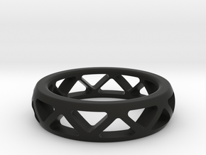 Geometric Ring- size 11 in Black Natural Versatile Plastic: 11 / 64
