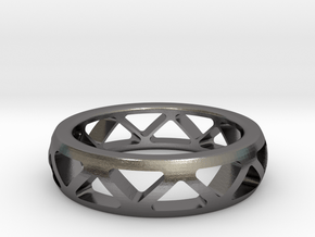 Geometric Ring- size 12 in Polished Nickel Steel: 12 / 66.5