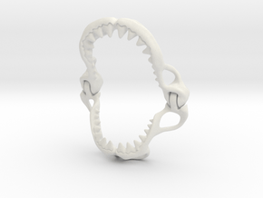 Jaws Pendant  in White Premium Versatile Plastic: Medium