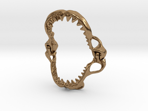 Jaws Pendant  in Natural Brass (Interlocking Parts): Small