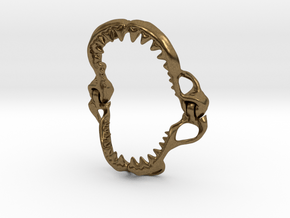 Jaws Pendant  in Natural Bronze (Interlocking Parts): Small