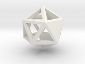 Go Geometric Pendant Icosa Open in White Natural Versatile Plastic