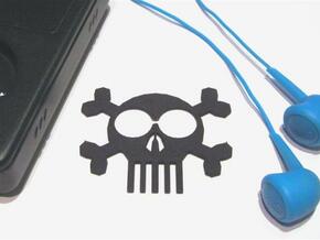 ''Skull & Bones'' Headphones Cord Manager in Black Natural Versatile Plastic