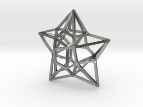 Geometric Star Pendant in Natural Silver