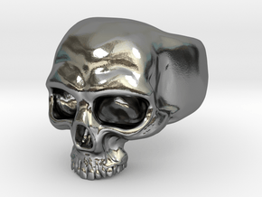 Skull Ring in Polished Silver