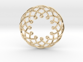 12 Woven Pendant 1.25" in 14K Yellow Gold