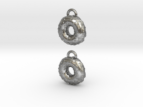 Donuts W Sprinkles Earrings in Natural Silver