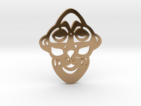Mask Pendant in Polished Brass