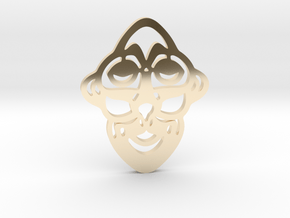 Mask Pendant in 14k Gold Plated Brass