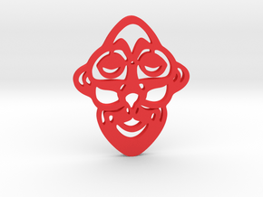 Mask Pendant in Red Processed Versatile Plastic