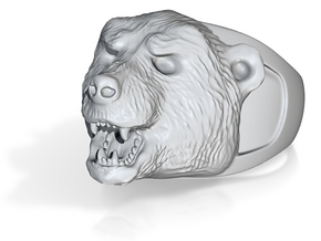 Bear Ring in Polished Bronze Steel