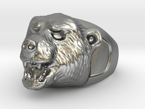 Bear Ring in Natural Silver