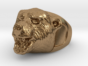 Bear Ring in Natural Brass