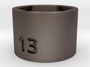 Ultra compact 13mm socket. Stainless steel. in Polished Bronzed Silver Steel