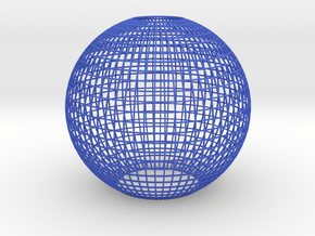 Grid_lampshade_40mm in Blue Processed Versatile Plastic