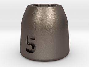 Ultra compact 5mm socket. Stainless steel. in Polished Bronzed Silver Steel