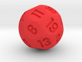 d19 Sphere Dice (old) in Red Processed Versatile Plastic