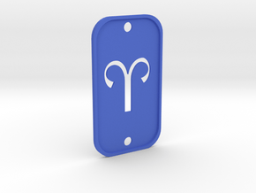 Aries (The Ram) DogTag V2 in Blue Processed Versatile Plastic