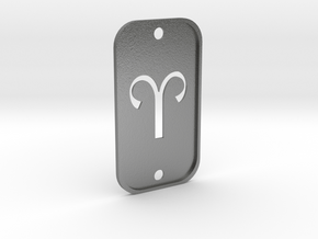Aries (The Ram) DogTag V2 in Natural Silver
