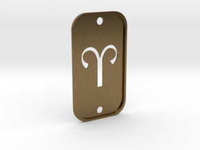 Aries (The Ram) DogTag V2 in Natural Bronze