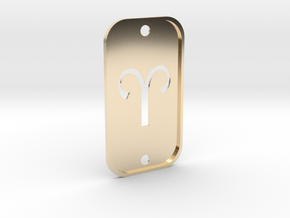 Aries (The Ram) DogTag V2 in 14K Yellow Gold