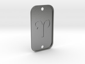  Aries (The Ram) DogTag V4 in Natural Silver