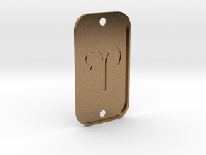  Aries (The Ram) DogTag V4 in Natural Brass